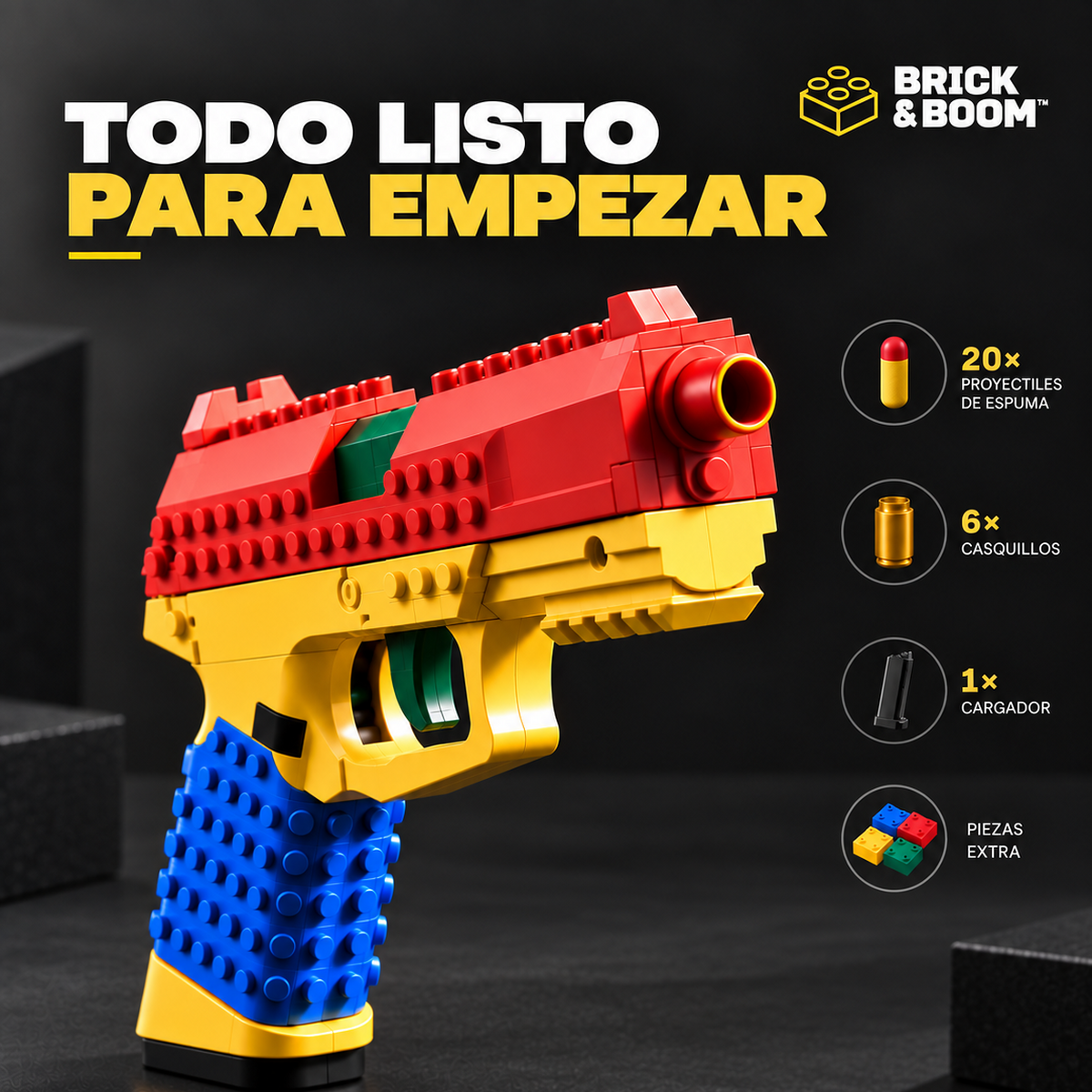 Pistola de Bloques con Expulsión de Casquillos